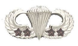Army Badge: Combat Parachute Fourth Award - No Shine 