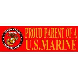 PROUD PARENT OF A MARINE BUMPER STICKER  