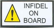 INFIDEL ON BOARD PIN  
