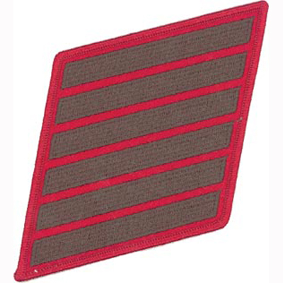 Female -  Service Stripes - 6 Strips - Green/Red  