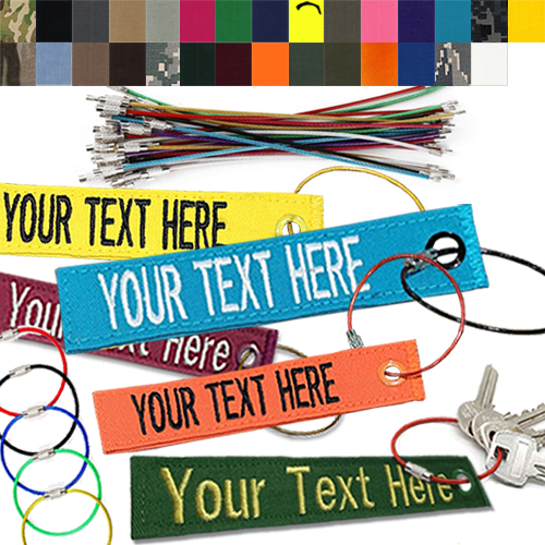 4.5" Luggage Key Tag with Colored Grommet and Colored Loop Ring