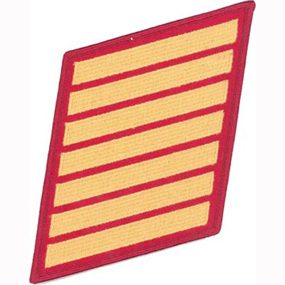Female -  Service Stripes - 7 Strips - Gold/Red  