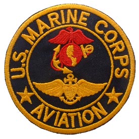 USMC AVIATION USN BLACK RED & GOLD PATCH  