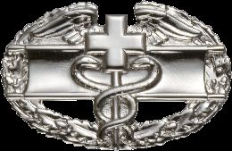 Army Badge: Combat Medical First Award - Silver Oxide