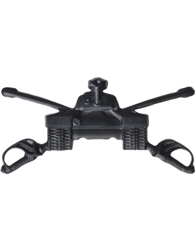 Army Officer Branch Of Service Collar Device: Armor - Black Metal 