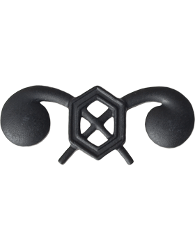 Army Officer Branch Of Service Collar Device: Chemical - Black Metal  