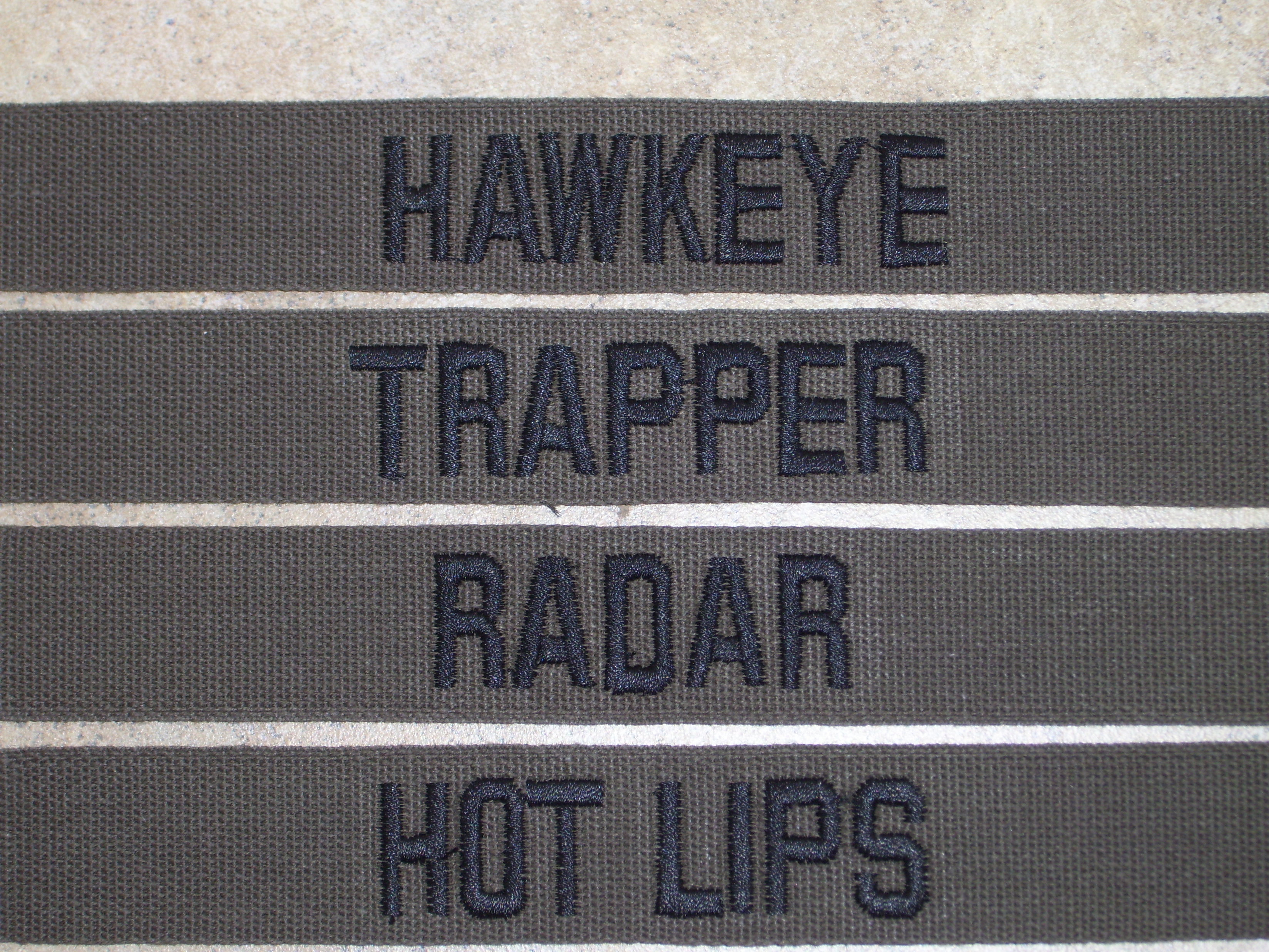 MASH Name Tapes  