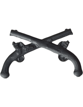 Army Officer Branch Of Service Collar Device: Military Police - Black Metal