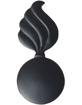 Army Officer Branch Of Service Collar Device: Ordnance - Black Metal