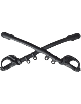 Army Officer Branch Of Service Collar Device: Cavalry - Black Metal