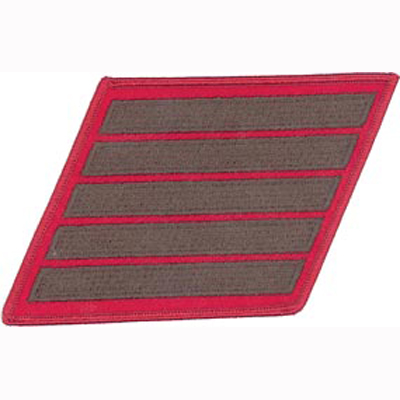 Female -  Service Stripes - 5 Strips - Green/Red  