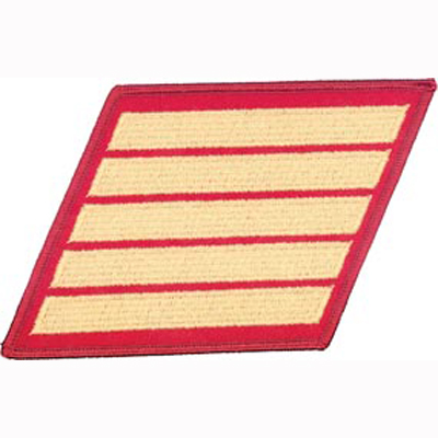 Female -  Service Stripes - 5 Strips - Gold/Red  