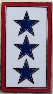 BLUE THREE STAR PIN  